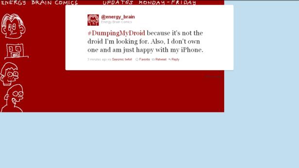 Ein Screenshot eines Tweets von @energy_brain über das Verlassen von Android und die Freude über das iPhone.