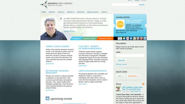 Die Webseite der Semantic Web Company mit Informationen zu Dienstleistungen und Produkten.