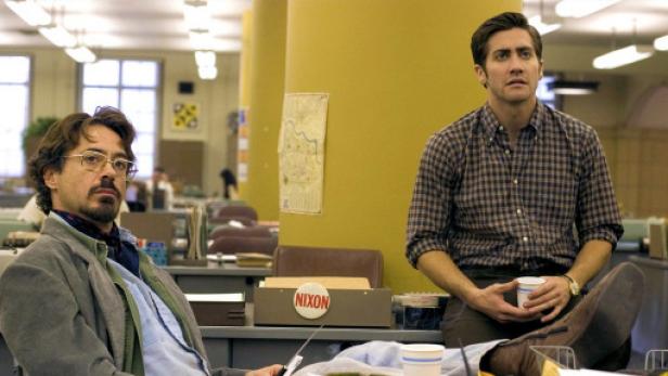 Robert Downey Jr. und Jake Gyllenhaal in einer Szene aus dem Film „Zodiac – Die Spur des Zodiac-Killers“.