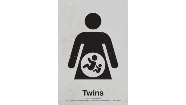 Ein stilisierter Schwangerschafts-Piktogramm für den Film „Twins“.