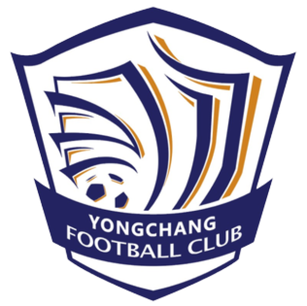 Das Logo des Yongchang Football Club mit einem Fußball und stilisierten Linien.
