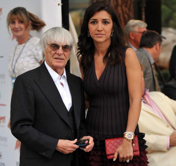 Bernie Ecclestone mit seiner Frau Fabiana Flosi bei einer Veranstaltung.