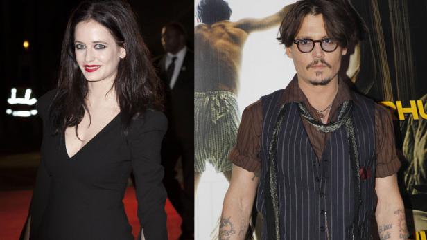 Ein zusammengesetztes Bild von Eva Green und Johnny Depp.