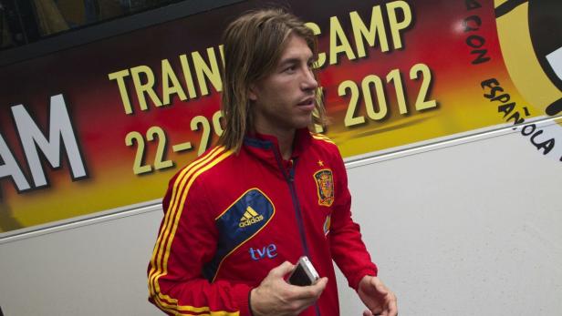 Sergio Ramos im Trainingslager der spanischen Nationalmannschaft 2012.