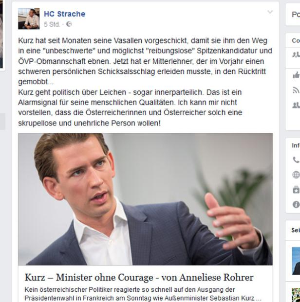 Strache attackiert Kurz: "Skrupellos und unehrlich"