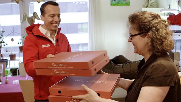 Der Kanzler als Pizza-Bote Kurz verpatzt Kern die Bilanz