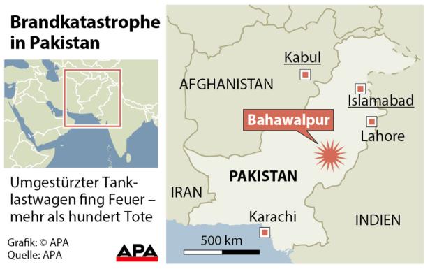Mehr als 120 Tote nach Brand eines Tanklastwagens in Pakistan