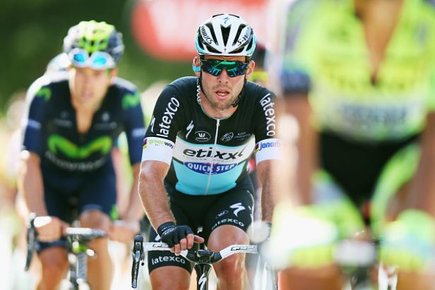 Ein Radfahrer des Teams Etixx-Quick Step während eines Rennens.
