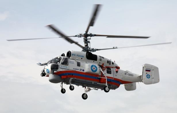 Ein russischer Kamow Ka-32A11BC Hubschrauber im Flug.