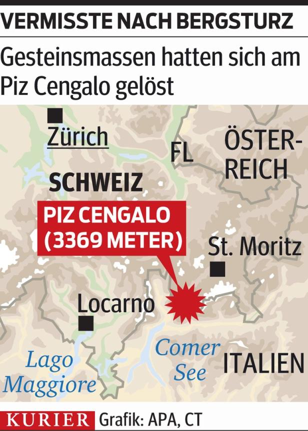 Bergsturz in der Schweiz: Vermisste Österreicher aus der Steiermark
