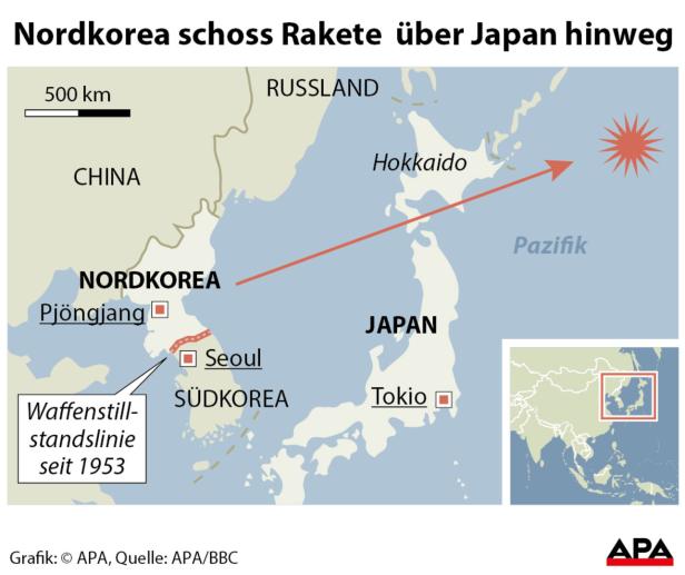 Nächste Provokation: Nordkorea feuert Rakete über Japan
