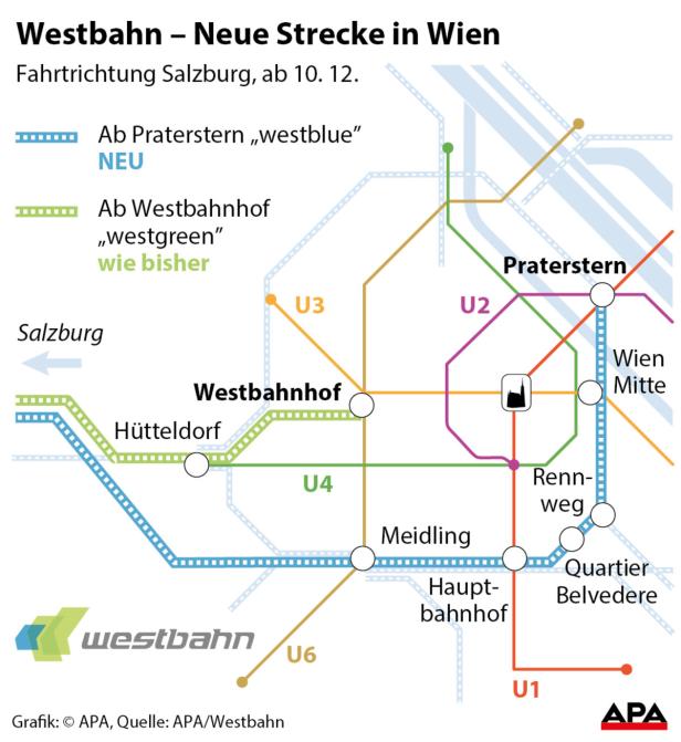 Westbahn fährt öfter - und auch vom Praterstern