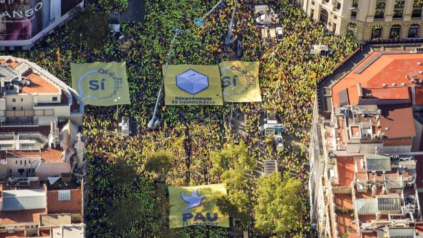 Eine Million Katalanen protestierten für ihre Unabhängigkeit