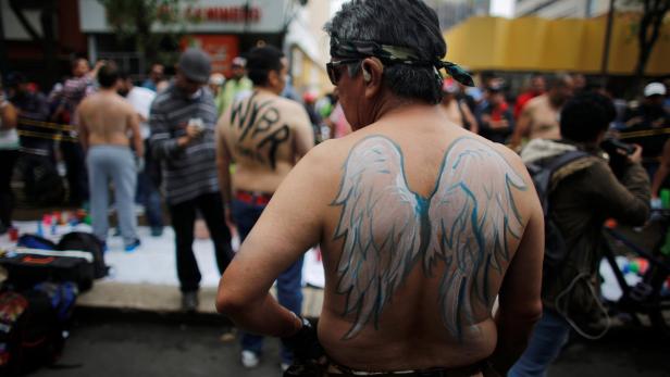 Nackte Radler protestieren in Mexiko