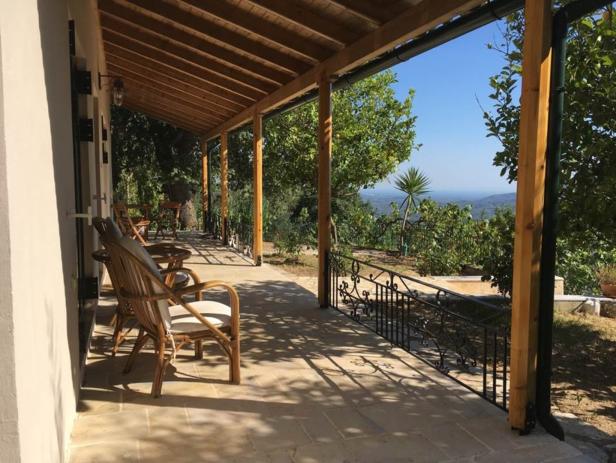 Blick von Gert Steinbäckers Haus auf Korfu.