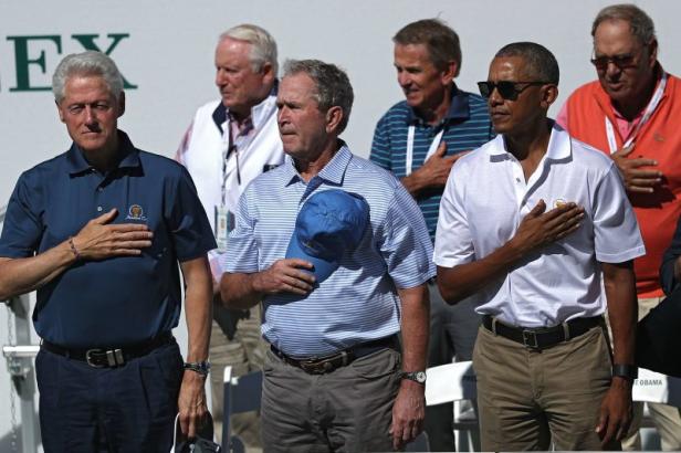 Ehemaligen-Treffen: Obama, Bush & Clinton vereint