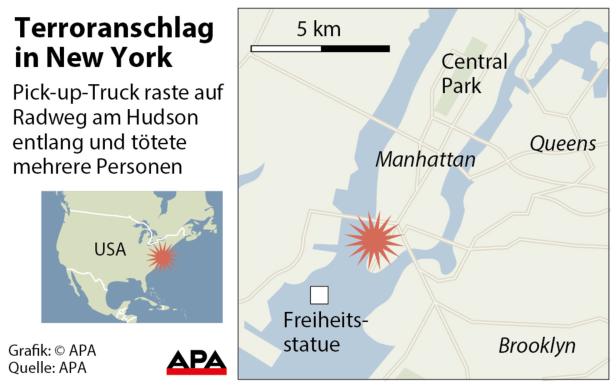 Attacke mit Kleinlaster in New York: Acht Tote, elf Verletzte
