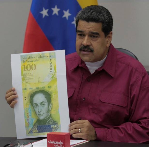 Venezuela kämpft gegen Hyperinflation: 100.000-Bolivar-Schein