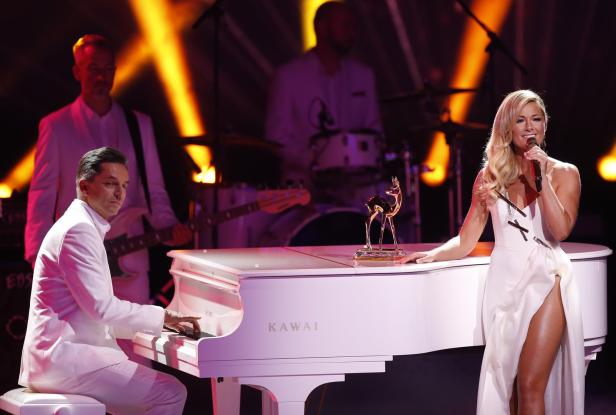 German singer Fischer performs on stage during the