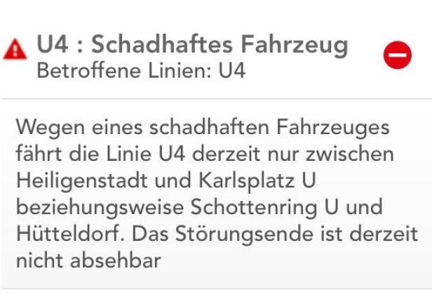 U4-Störung legt Wiener Frühverkehr lahm
