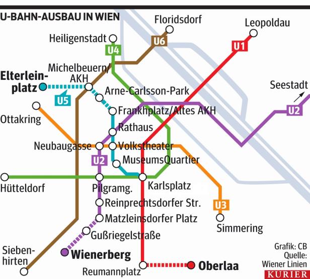 Wien: U2-Kernstrecke ab 2019 zwei Jahre lang gesperrt