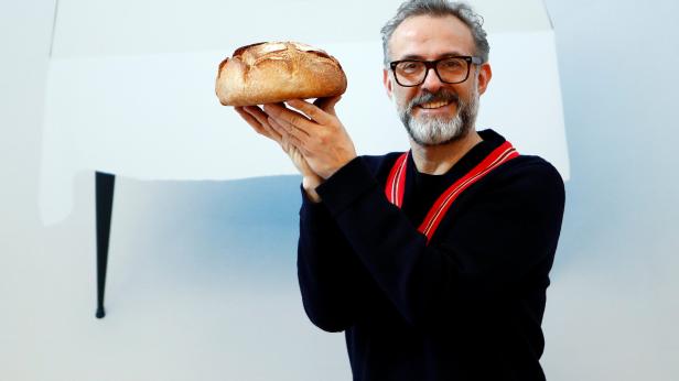 Michelin-starred chef Massimo Bottura poses at Ref Michelin-starred chef Massimo Bottura poses at Ref