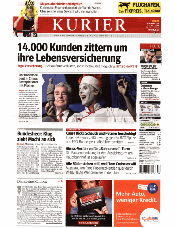 Titelseiten vom 23.07.2015