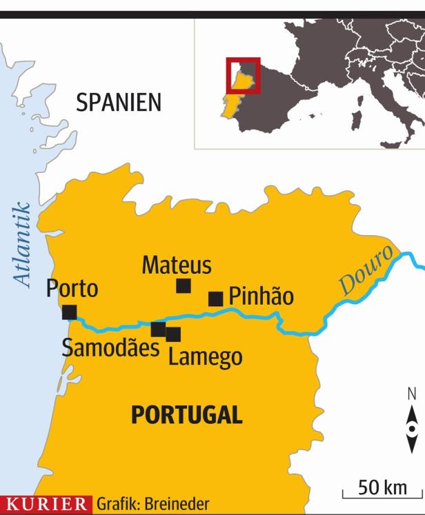 Portugals Bilderbuch-Landschaft im Douro-Tal