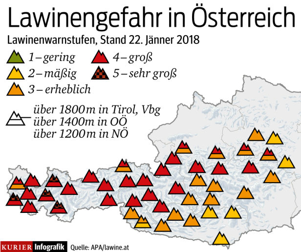 Lawinengefahr: Arlberg-Orte in Vorarlberg nicht erreichbar