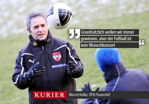 Marcel Koller, ÖFB-Teamchef, mit einem Fußball.