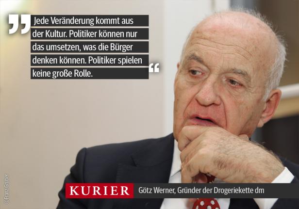 Götz Werner, Gründer der Drogeriekette dm, posiert für ein Porträt.