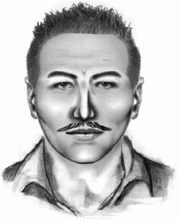 Eine gezeichnete Darstellung eines Mannes mit Schnurrbart.