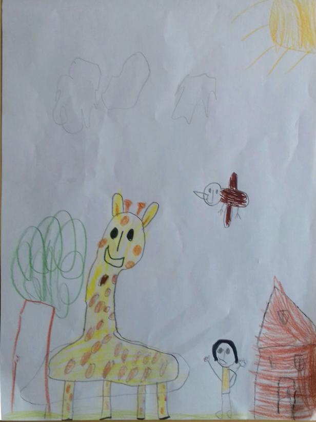 Ayham Alzahabis Zeichnung nach dem Besuch des Giraffen-Films