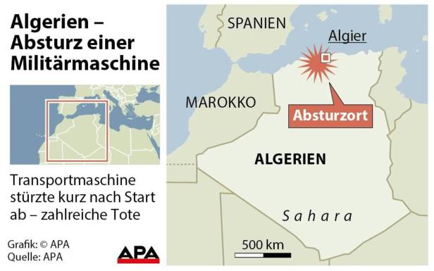 Algerien: 257 Opfer bei Absturz von Militärflugzeug