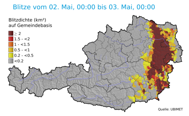 70.000 Blitze: Schwere Unwetter im Osten Österreichs