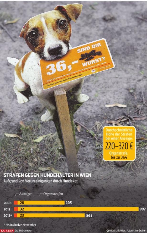 Kampf dem Hundekot: 220 Euro Strafe für ein Gackerl