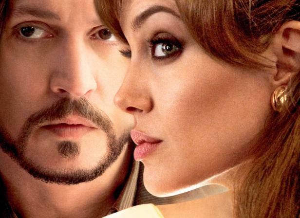 Nahaufnahme von Angelina Jolie und Johnny Depp.