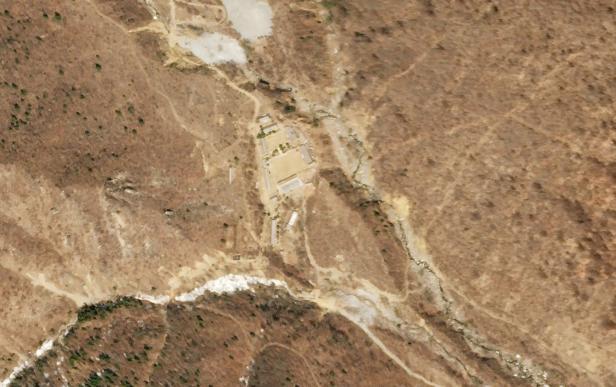 Satellite photo of the Punggye-Ri nuclear test site in North Korea