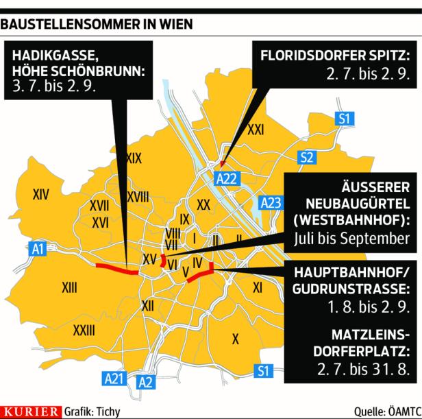 Baustellensommer: Das sind die Hotspots in Wien