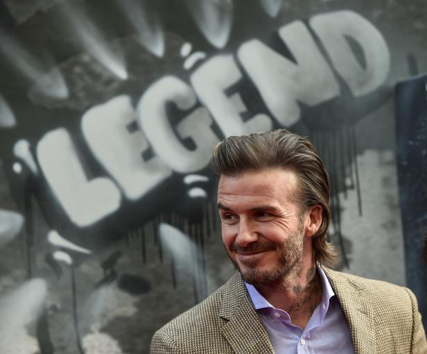 David Beckham poses at the European premiere of "King Arthur: Legend of the Sword" in London