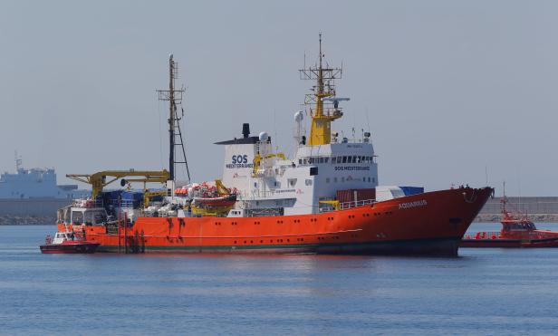 The Aquarius rescue ship arrives to port carrying  106 migrants in Valencia