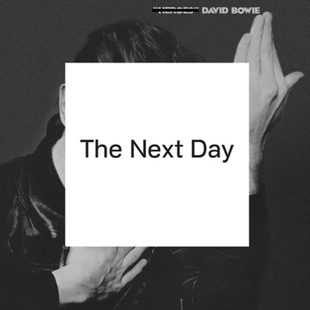 Das Album „The Next Day“ von David Bowie, dessen Cover an sein Album „Heroes“ angelehnt ist.