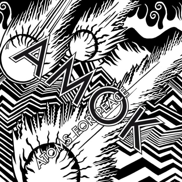 Das Albumcover von Atoms for Peace zeigt ein abstraktes, schwarz-weißes Design.