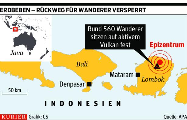 Beben auf Insel Lombok: Acht Österreicher von Vulkan gerettet