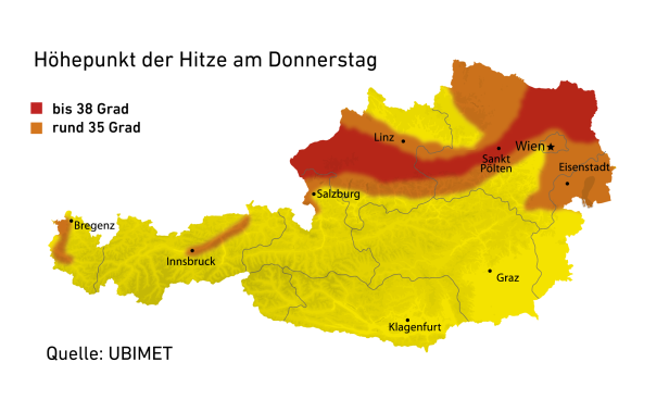 Bis zu 38 Grad: Die Hitzewelle erreicht ihren Höhepunkt