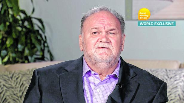 Thomas Markle, Meghan Markle's father, is seen in a still taken from video as he gives an interview to ITV's Good Morning Britain program which is broadcast from London