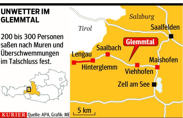 Schwere Gewitter in Salzburg: 250 Menschen saßen fest