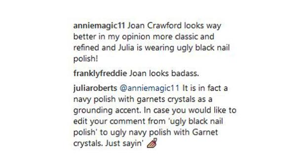 Julia Roberts reagiert gekonnt auf Kritik zu ihrem Nagellack