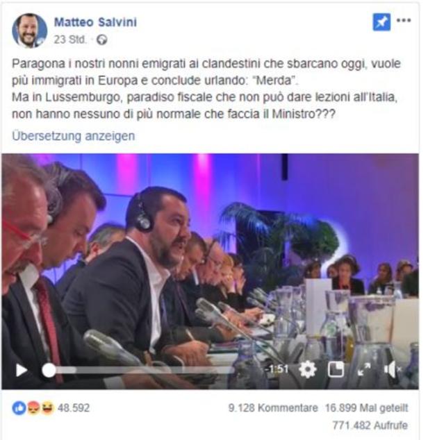 Salvini und Asselborn liefern sich weiter verbalen Schlagabtausch