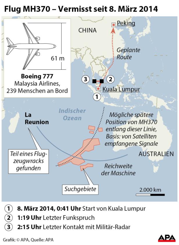 Schicksal von Flug MH370 bleibt ein Rätsel